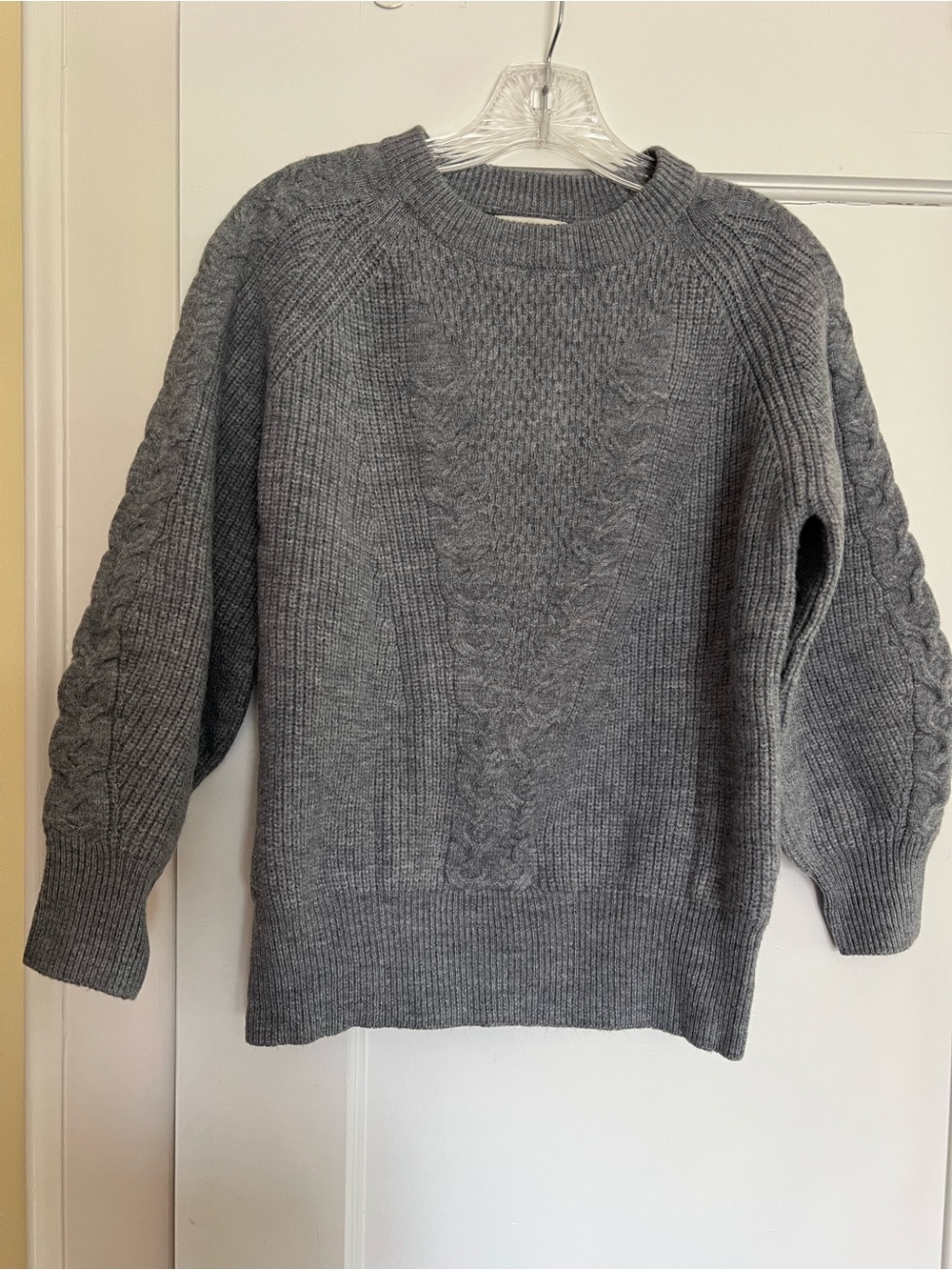 SEE U SOON heather gray textured knit crewneck sweater -S/M-NWT!
